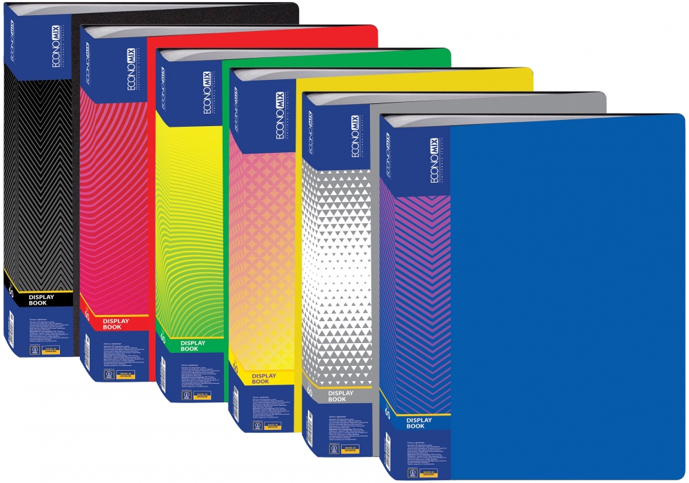 Папка-дисплей ECONOMIX А4 60 файлів, асорті (E30606)